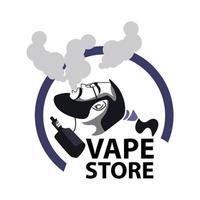 Vape store with silhouette design style vector