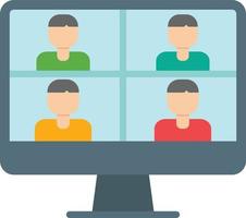 Videoconference Flat Icon vector