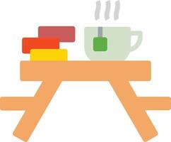 Picnic Table Flat Icon vector