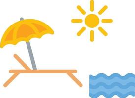 icono de playa plana vector