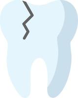 Broken Tooth Flat Icon vector