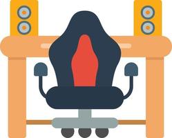 Desk and Chair Flat Icon vector