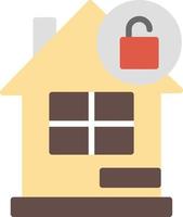 House Unlocked Flat Icon vector