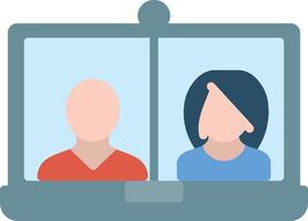 Conference Video Call Flat Icon vector