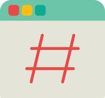 icono plano hashtag vector