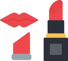 icono plano de lápiz labial vector