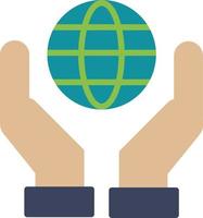 Hand With Earth Flat Icon vector