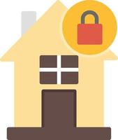 House Locked Flat Icon vector