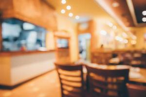 Restaurante cafetería o interior de cafetería con gente abstracta fondo borroso desenfocado foto
