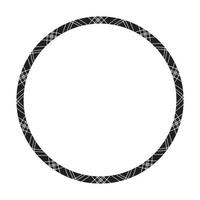 Circle borders and frames vector. Round border pattern geometric vintage frame design. Scottish tartan plaid fabric texture. Template for gift card, collage, scrapbook or photo album and portrait. vector