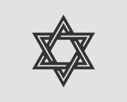 Jewish Star of David icon. Vector six pointed stars symbol.