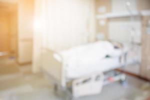 Abstract hospital room interior with bed blur background photo