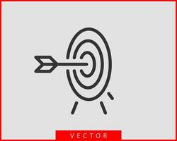 Target icon vector. Darts board with arrow isolated. vector