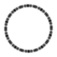 Circle borders and frames vector. Round border pattern geometric vintage frame design. Scottish tartan plaid fabric texture. Template for gift card, collage, scrapbook or photo album and portrait. vector