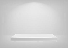 Empty stage. White background. Podium for presentation. Vector illustration.