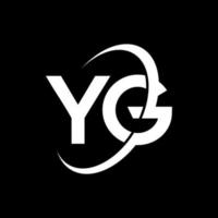 diseño del logotipo de la letra yg. icono del logotipo de letras iniciales yg. plantilla de diseño de logotipo mínimo de letra abstracta yg. vector de diseño de letras yg con colores negros. logotipo de yg.