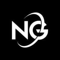 diseño de logotipo de letra ng. icono del logotipo de letras iniciales ng. plantilla de diseño de logotipo mínimo de letra abstracta ng. ng vector de diseño de letras con colores negros. logotipo de ng.