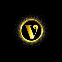 V letter logo design for fashion and beauty and spa company. V letter vector icon. V golden logo