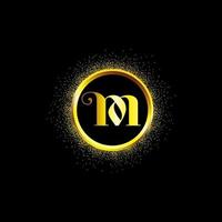 diseño de logotipo de letra m para empresa de moda y belleza y spa. icono de vector de letra m. m logo dorado