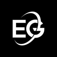EG Letter Logo Design. Initial letters EG logo icon. Abstract letter EG minimal logo design template. EG letter design vector with black colors. EG logo.