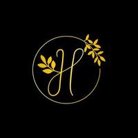 H letter logo design for fashion and beauty and spa company. H letter vector icon. H golden logo