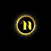 Diseño de logotipo de letra n para empresa de moda y belleza y spa. icono de vector de letra n. n logo dorado