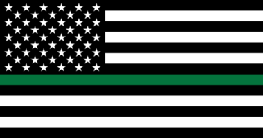 ilustração de bandeira de linha verde fina png
