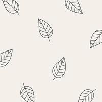 Seamless pattern of leaves and flowers. Background with hand drawn texture of leaves and flowers. Decorative nature background vector