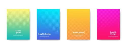 Cover set design. Halftone dots full color design. Future geometric patterns with shadows. Vector eps10