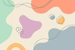 Abstract background. Hand drawing various shapes and doodle objects. Trendy modern contemporary vector illustration. Every background is isolated. Pastel color