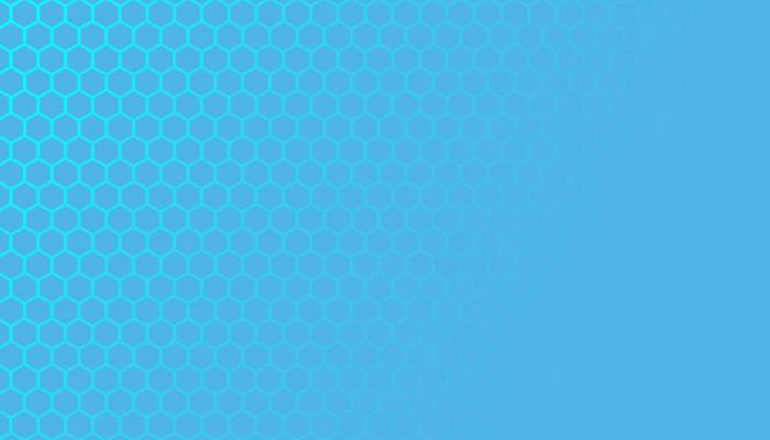 Blue hexagonal honeycomb mesh pattern with text space Vector