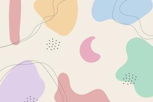 Abstract background. Hand drawing various shapes and doodle objects. Trendy modern contemporary vector illustration. Every background is isolated. Pastel color