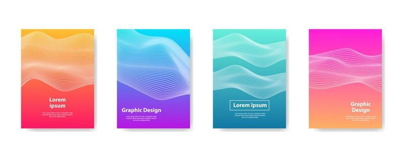 Cover set design. full color wave line design. Future geometric patterns with shadows. Eps10 vector