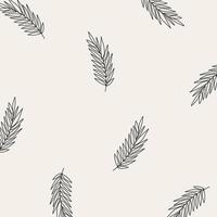 Seamless pattern of leaves and flowers. Background with hand drawn texture of leaves and flowers. Decorative nature background vector