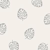 Seamless pattern of leaves and flowers. Background with hand drawn texture of leaves and flowers. Decorative nature background vector