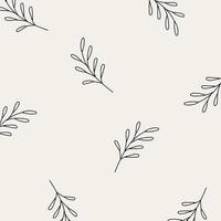 Seamless pattern of leaves and flowers. Background with hand drawn texture of leaves and flowers. Decorative nature background vector