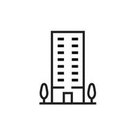 Building icon design with line. Vector Illustration