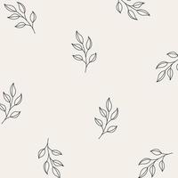 Seamless pattern of leaves and flowers. Background with hand drawn texture of leaves and flowers. Decorative nature background vector