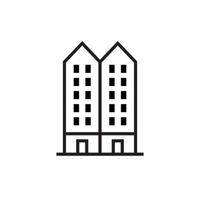 Building icon design with line. Vector Illustration