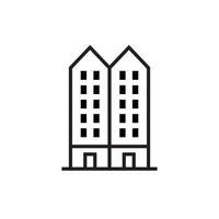 Building icon design with line. Vector Illustration