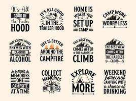 Set of camping  t-shirt design vector