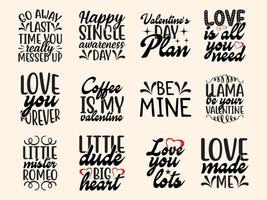 Set of valentine day t-shirt design vector