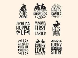 Set of easter  t-shirt design vector