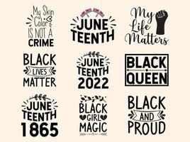 Set of Juneteenth  t-shirt design vector