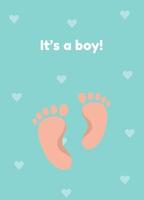 Vector blue background with baby feet