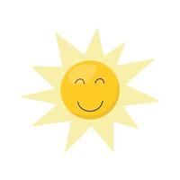 Cute cartoon-style sun isolated on a white background vector