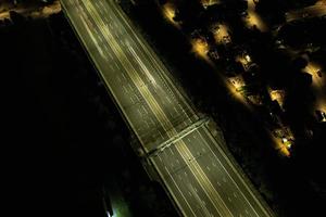 Aerial View of British Motorways With Fast Moving Traffic photo