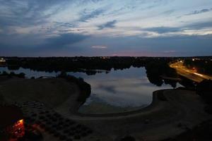 High Angle View of Lake and Landscape at Milton Keynes England photo