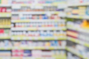 pharmacy drugstore shop interior blur background photo