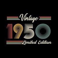 vector de diseño de camiseta de edición limitada retro vintage de 1950
